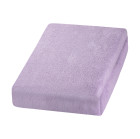 Violetinė frotinė paklodė su guma grožio salonams