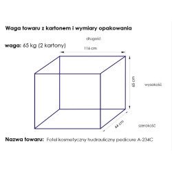 Hidraulinis kosmetologinis krėslas A-234C Pedi, baltas