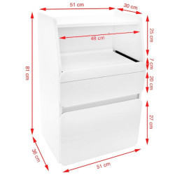 Kosmetologinė spintelė Azzurro Midi 970, balta