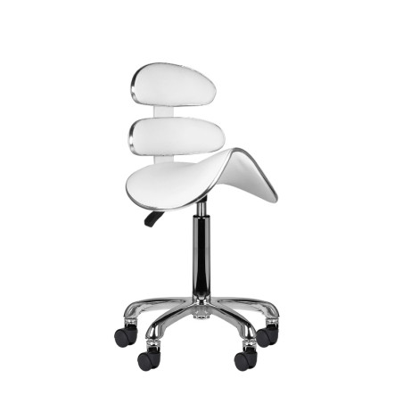 Meistro kėdė balno tipo AM-880, balta | Ergonomiška ir patogi kėdė salonui