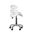 Meistro kėdė balno tipo AM-880, balta | Ergonomiška ir patogi kėdė salonui