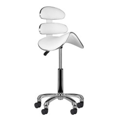 Meistro kėdė balno tipo AM-880, balta | Ergonomiška ir patogi kėdė salonui