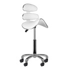 Meistro kėdė balno tipo AM-880, balta | Ergonomiška ir patogi kėdė salonui