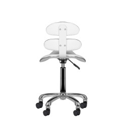 Meistro kėdė balno tipo AM-880, balta | Ergonomiška ir patogi kėdė salonui