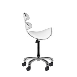 Meistro kėdė balno tipo AM-880, balta | Ergonomiška ir patogi kėdė salonui