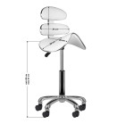 Meistro kėdė balno tipo AM-880, balta | Ergonomiška ir patogi kėdė salonui