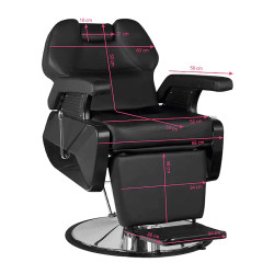 Barber krėslas Hair System New York, juodas | GrožioSalonams.lt