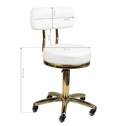 Meistro kėdė Gold AM-961, balta–auksinė