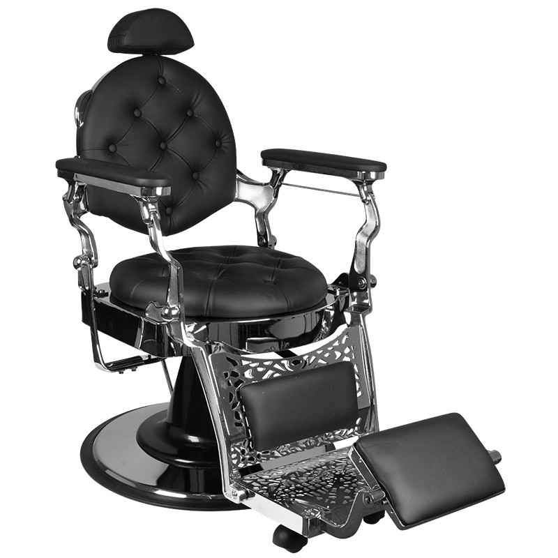 Barber krėslas Gabbiano Giulio Silver juodas salonams