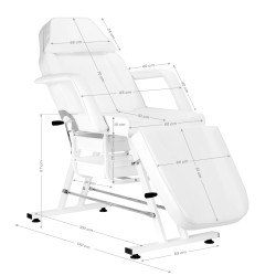 Mechaninis kosmetologinis krėslas Sillon, baltas