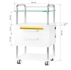Kosmetologinis staliukas 6052T, baltas