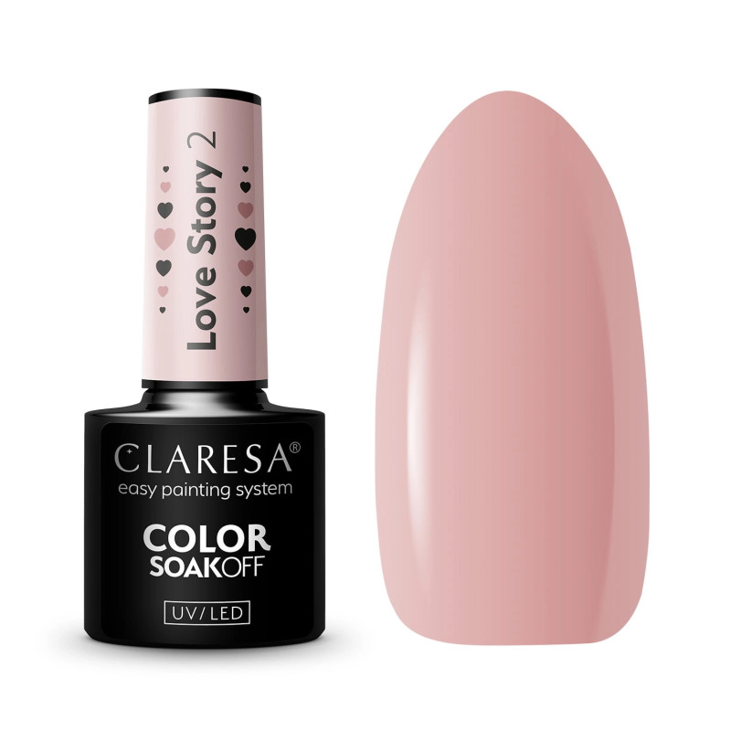 Gelinis lakas Claresa Love Story 2, 5 g | Švelni rožinė spalva