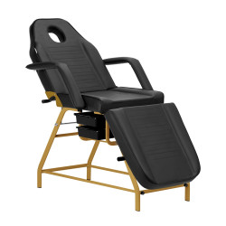 Mechaninis kosmetologinis krėslas 557G, juodas-auksinis