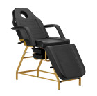Mechaninis kosmetologinis krėslas 557G, juodas-auksinis