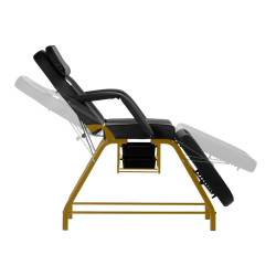 Mechaninis kosmetologinis krėslas 557G, juodas-auksinis