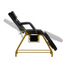 Mechaninis kosmetologinis krėslas 557G, juodas-auksinis