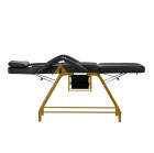 Mechaninis kosmetologinis krėslas 557G, juodas-auksinis