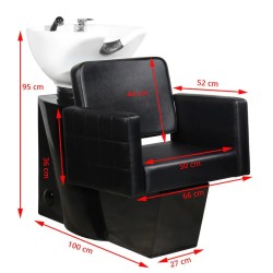 Kirpyklinė stacionari plautuvė Ankara, juoda | GrožioSalonams.lt