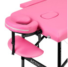 Juodo aliuminio sulankstomas masažo stalas Komfort Fizjo 2, rožinis
