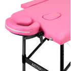 Juodo aliuminio sulankstomas masažo stalas Komfort Fizjo 2, rožinis