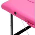 Juodo aliuminio sulankstomas masažo stalas Komfort Fizjo 2, rožinis