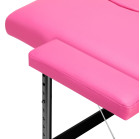 Juodo aliuminio sulankstomas masažo stalas Komfort Fizjo 2, rožinis