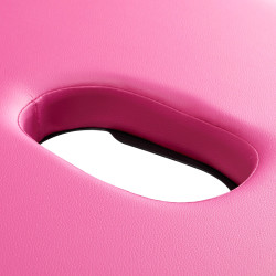 Juodo aliuminio sulankstomas masažo stalas Komfort Fizjo 2, rožinis