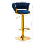 Makiažo kėdė 4Rico QS-B313a – mėlyna, elegantiška