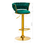 Makiažo kėdė 4Rico QS-B313a – žalia, elegantiška