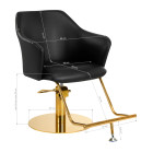 Gabbiano Marbella juoda–auksinė kirpimo kėdė salonams