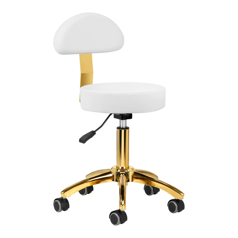 Meistro kėdė AM-304G – balta auksinė elegancija
