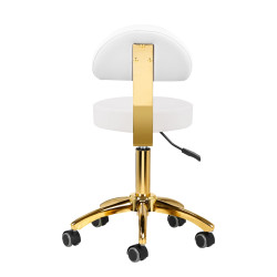 Meistro kėdė AM-304G – balta auksinė elegancija