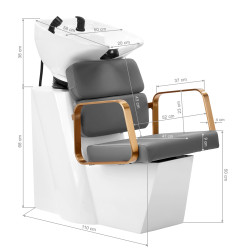 Kirpyklinė plautuvė Gabbiano Porto pilka auksinė