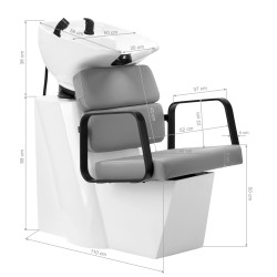 Kirpyklinė plautuvė Gabbiano Porto pilka-juoda