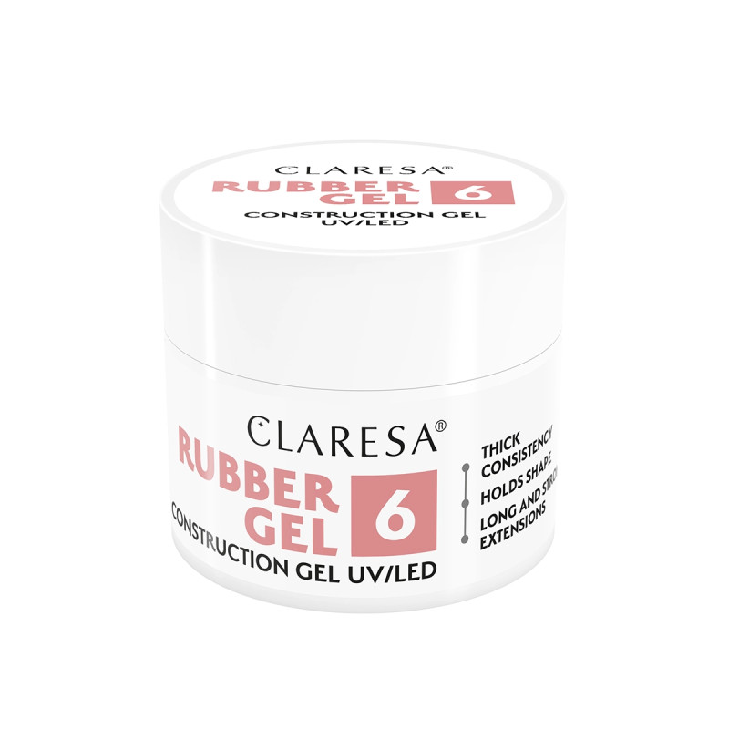 Claresa Rubber Gel 6 – tvirtas formuojamasis gelis 12g