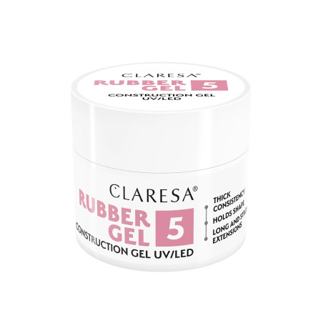 Claresa Rubber Gel 5 – tvirtas formuojamasis gelis 12g