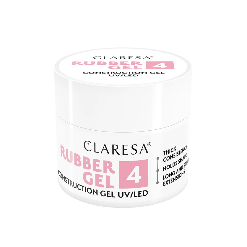 Claresa Rubber Gel 4 – tvirtas formuojamasis gelis 12g