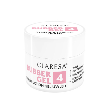 Claresa Rubber Gel 4 – tvirtas formuojamasis gelis 12g