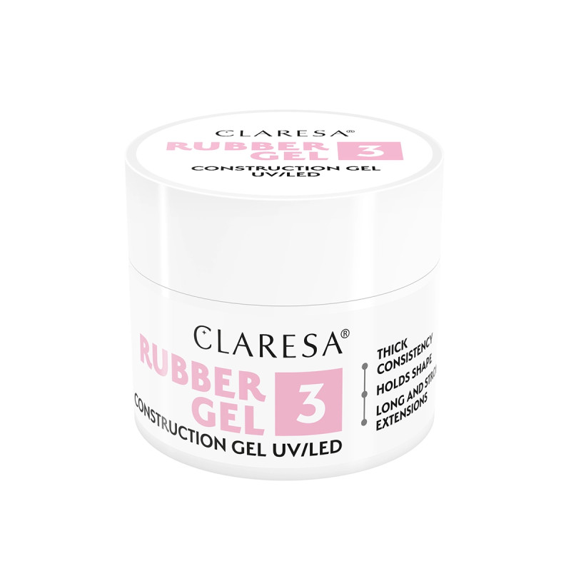 Claresa Rubber Gel 3 – tvirtas formuojamasis gelis 12g