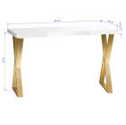 Manikiūro stalas MOMO 04-GL su auksinėmis detalėmis