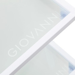 osmetinis staliukas Giovanni E40 – baltas, su lentynomis