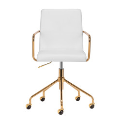 Meistro kėdė QS-OF211G pilka-auksinė | Salonams