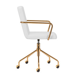 Meistro kėdė QS-OF211G pilka-auksinė | Salonams