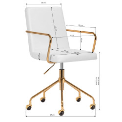 Meistro kėdė QS-OF211G pilka-auksinė | Salonams