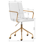 Meistro kėdė QS-OF211G pilka-auksinė | Salonams