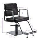 Gabbiano Porto hidraulinė kirpėjo kėdė – juoda