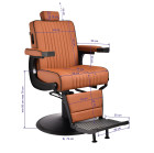 Barber kėdė Gabbiano Levi, ruda – profesionalams