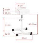 Pakojis pedikiūrui Bell, baltas | Reguliuojamas aukštis ir patogi atrama