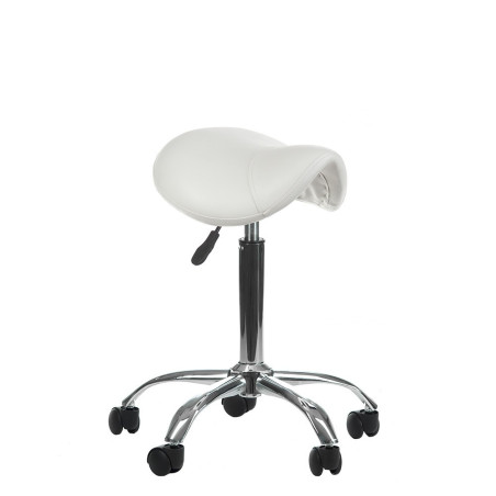 Meistro kėdė balno tipo BD-9909, balta | Ergonomiška kosmetologo kėdė