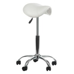 Meistro kėdė balno tipo BD-9909, balta | Ergonomiška kosmetologo kėdė